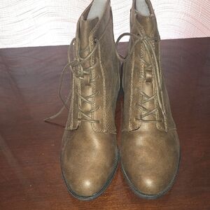 Brown Lace-Up Ankle Boots